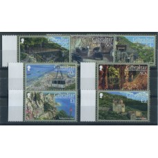 GIBRALTAR 2017 SERIE COMPLETA DE ESTAMPILLAS NUEVAS MINT TURISMO FLORES